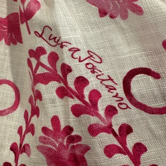 Luisa Positano Giorgio Mini Dress White & Pink Linen Amalfi Coast Italy Inspired - Picture 7 of 16